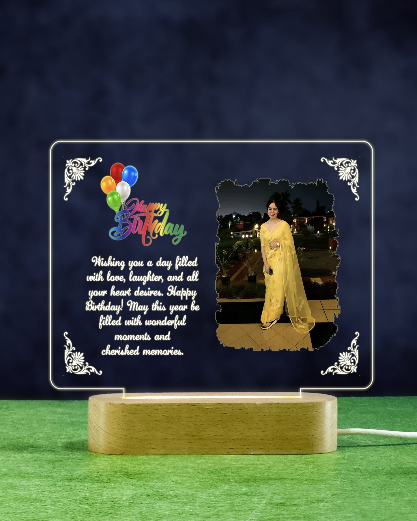 Customized LED Photo Lamp | Engraved Acrylic Night Light with Picture | Unique Gift Idea