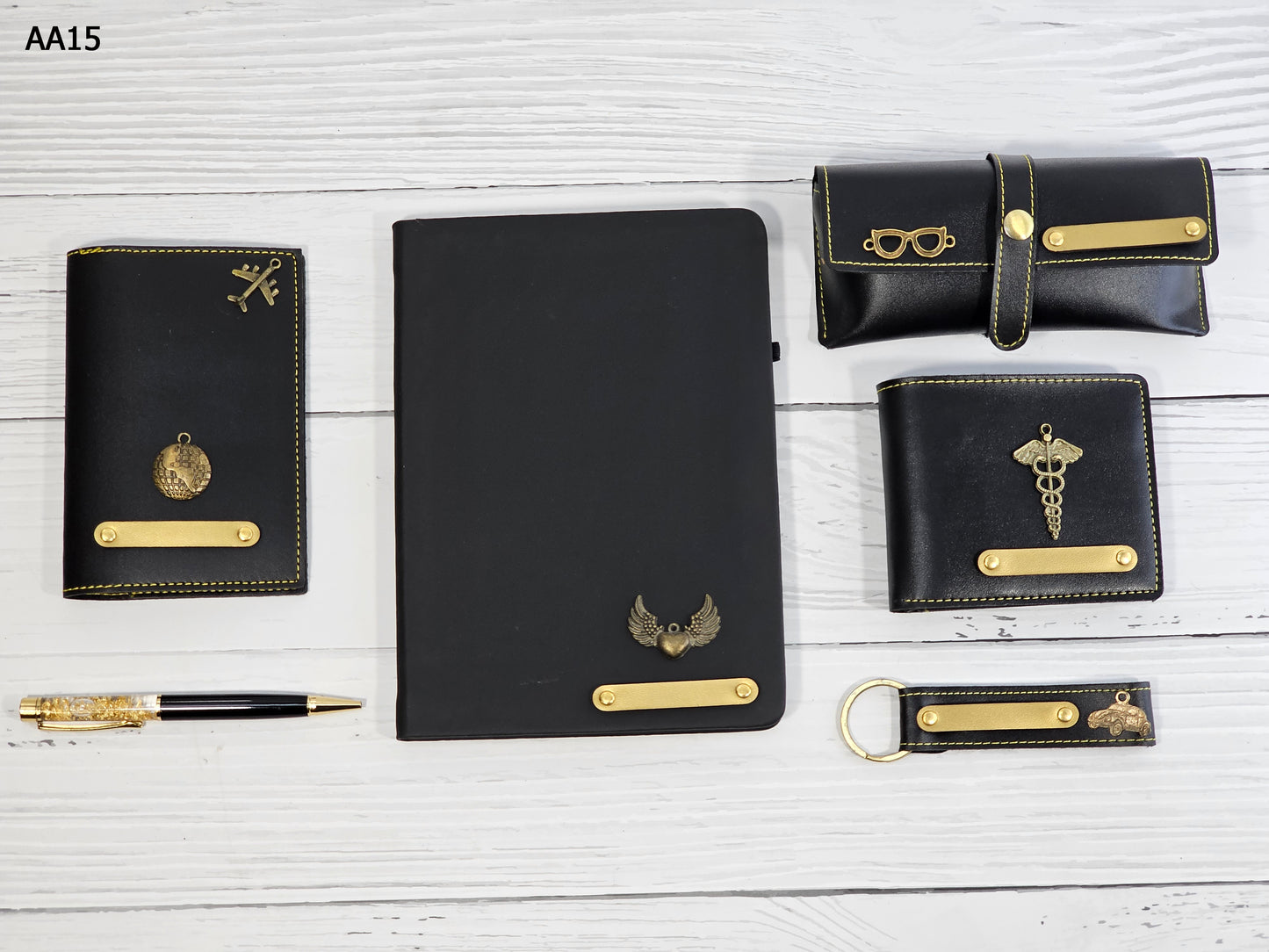 Premium Tan Leather Personalized Gift Set