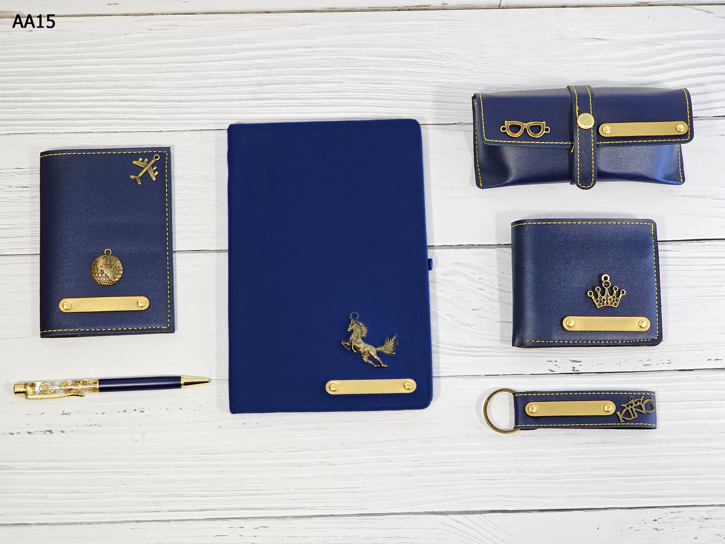Premium Tan Leather Personalized Gift Set