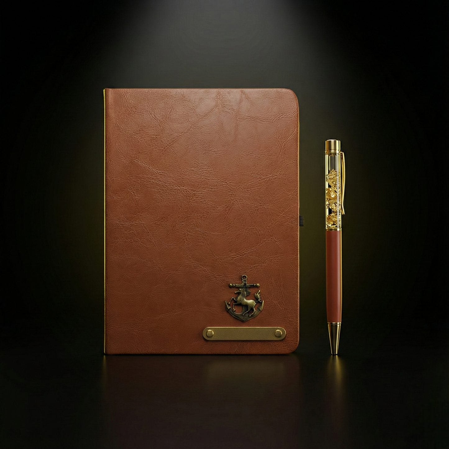 Customized Leather Notebook with Beautiful Charms & 🖊️ Pen | Executive Gift Set