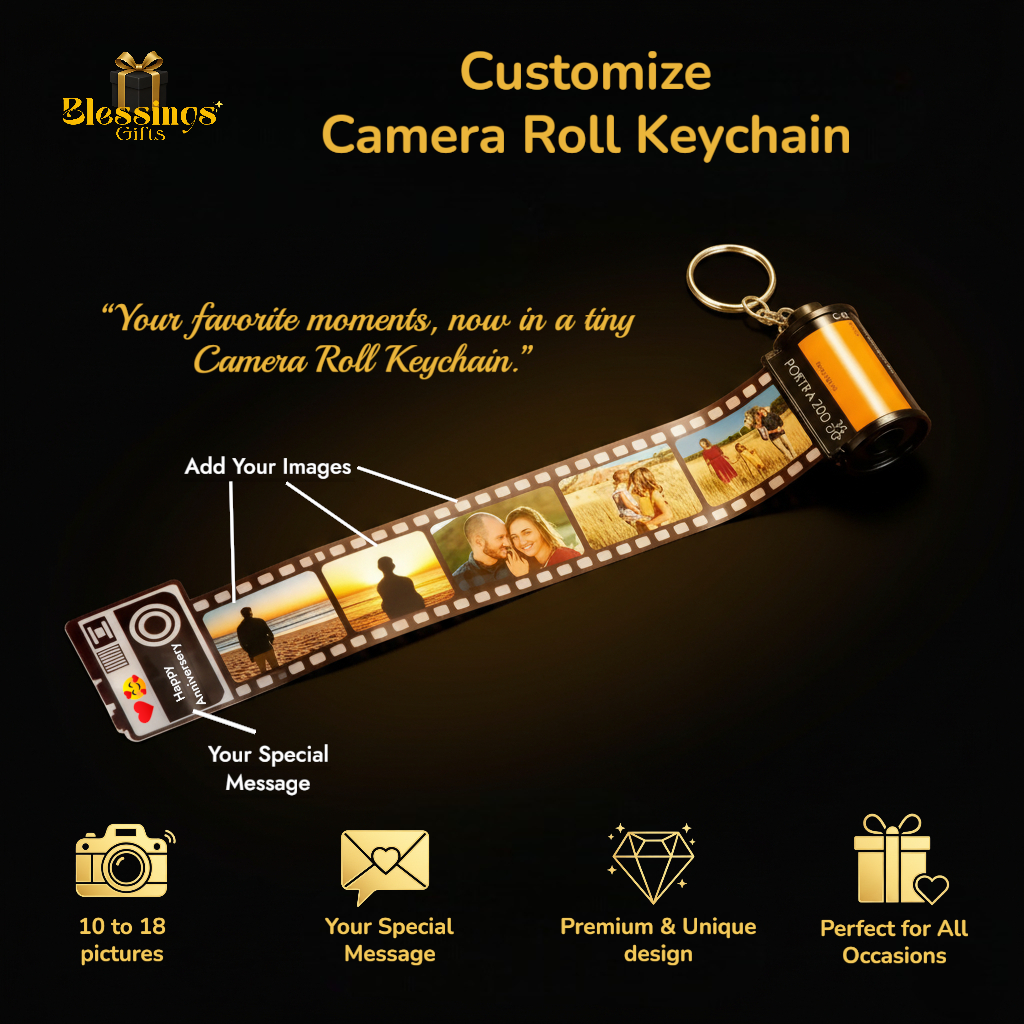 Customized Camera Roll Keychain – Personalized Photo Gift
