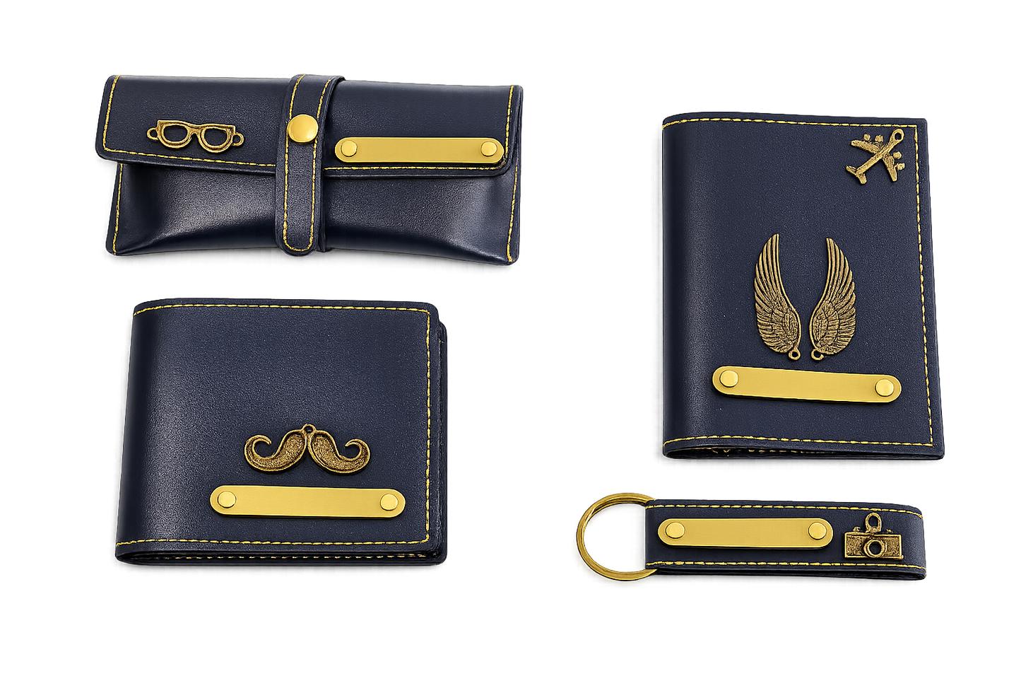 Personalized Leather Accessories Set