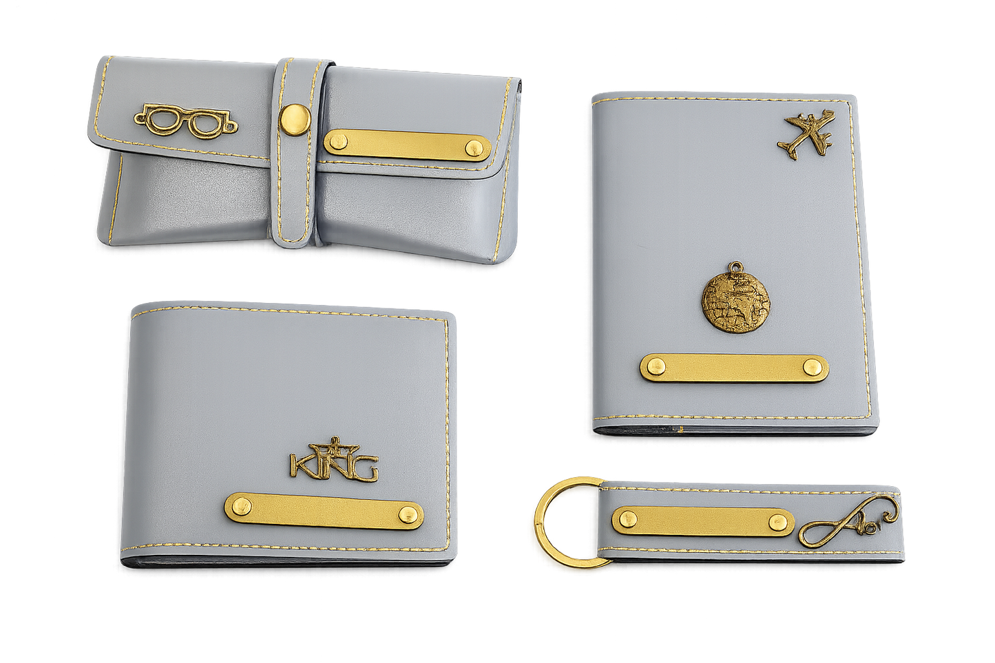 Personalized Leather Accessories Set