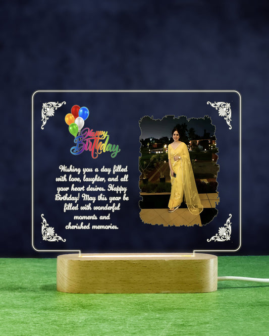 Customized LED Photo Lamp | Engraved Acrylic Night Light with Picture | Unique Gift Idea