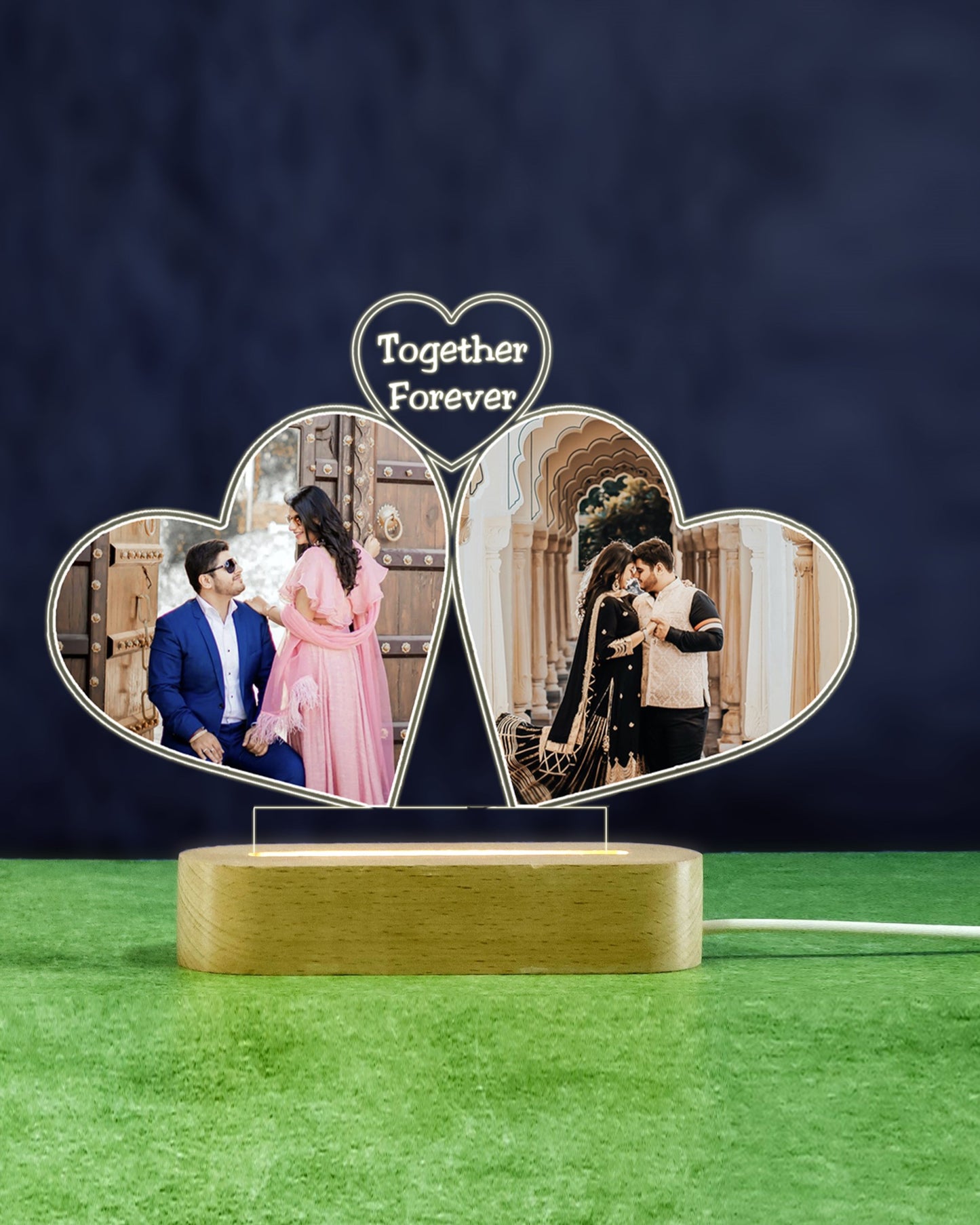 Customized Heart-Shape LED Acrylic Lamp | Personalized Name & Message Gift