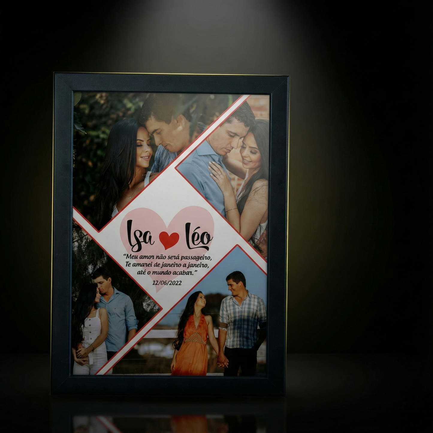 Personalized Heart Couple Frame | Romantic Custom Name & Date Photo Gift