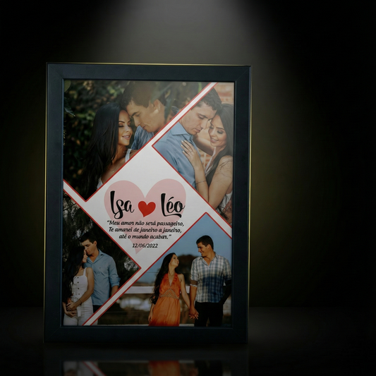 Personalized Heart Couple Frame | Romantic Custom Name & Date Photo Gift