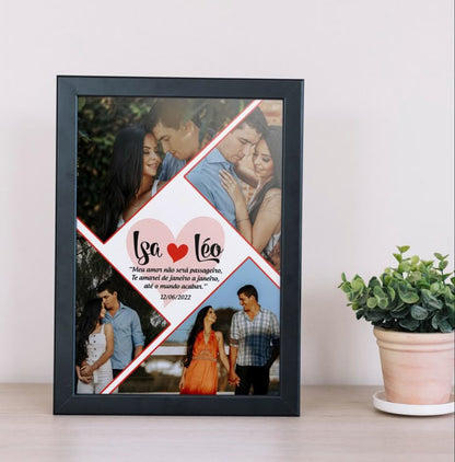 Personalized Heart Couple Frame | Romantic Custom Name & Date Photo Gift