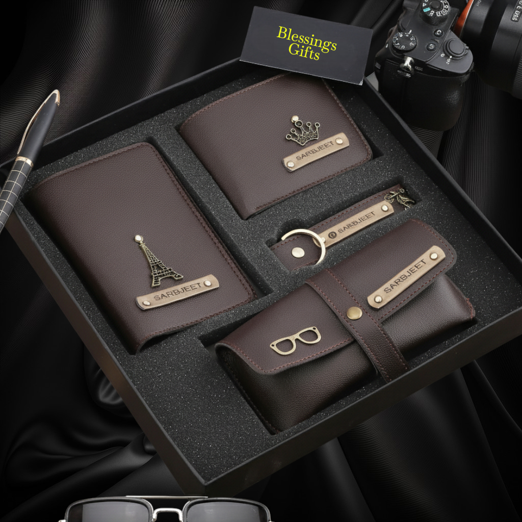 Wallet, Passport Cover, Sunglasses Cover & Keychain Combo