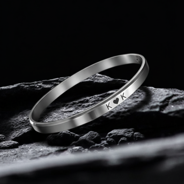 Premium Personalized Kada Bracelet – Modern Jewelry with Custom Name Engraving | Perfect Gift for Him & Her